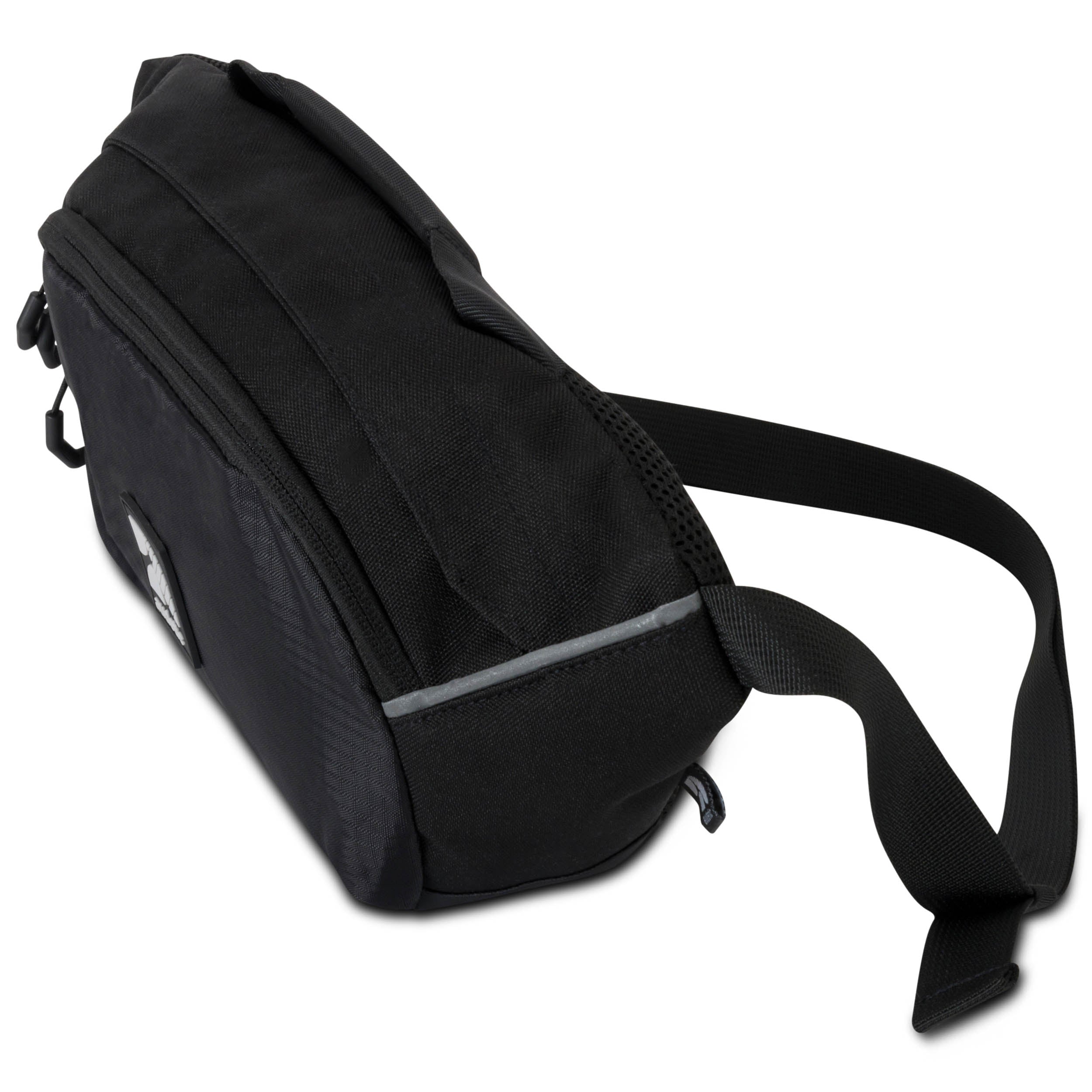 Schwarze Bauchtasche DRIP für Teenager mit verstellbarem Gurt und Reißverschlussfächern