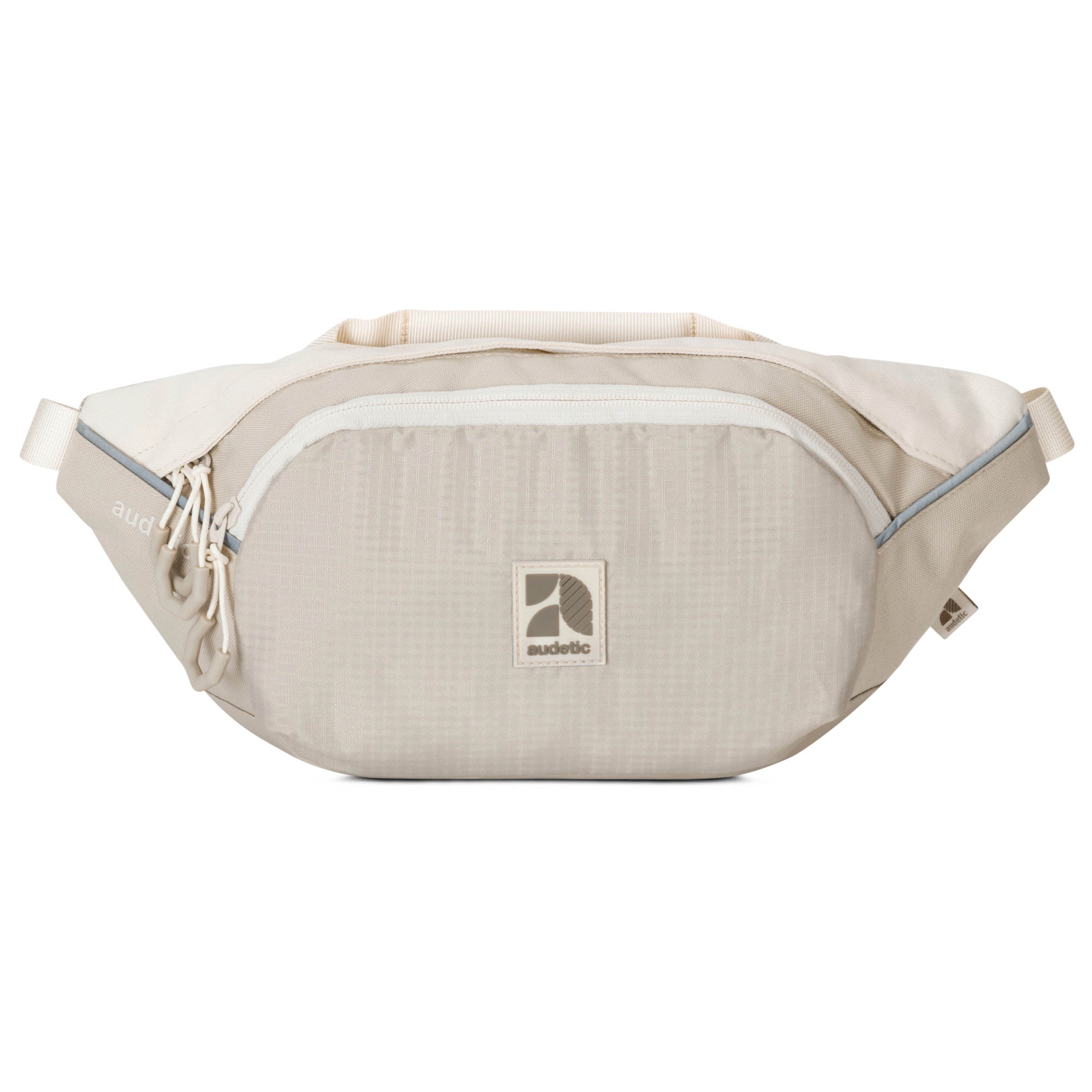 Beige Bauchtasche DRIP von audetic mit Fronttasche und zwei Reißverschlüssen