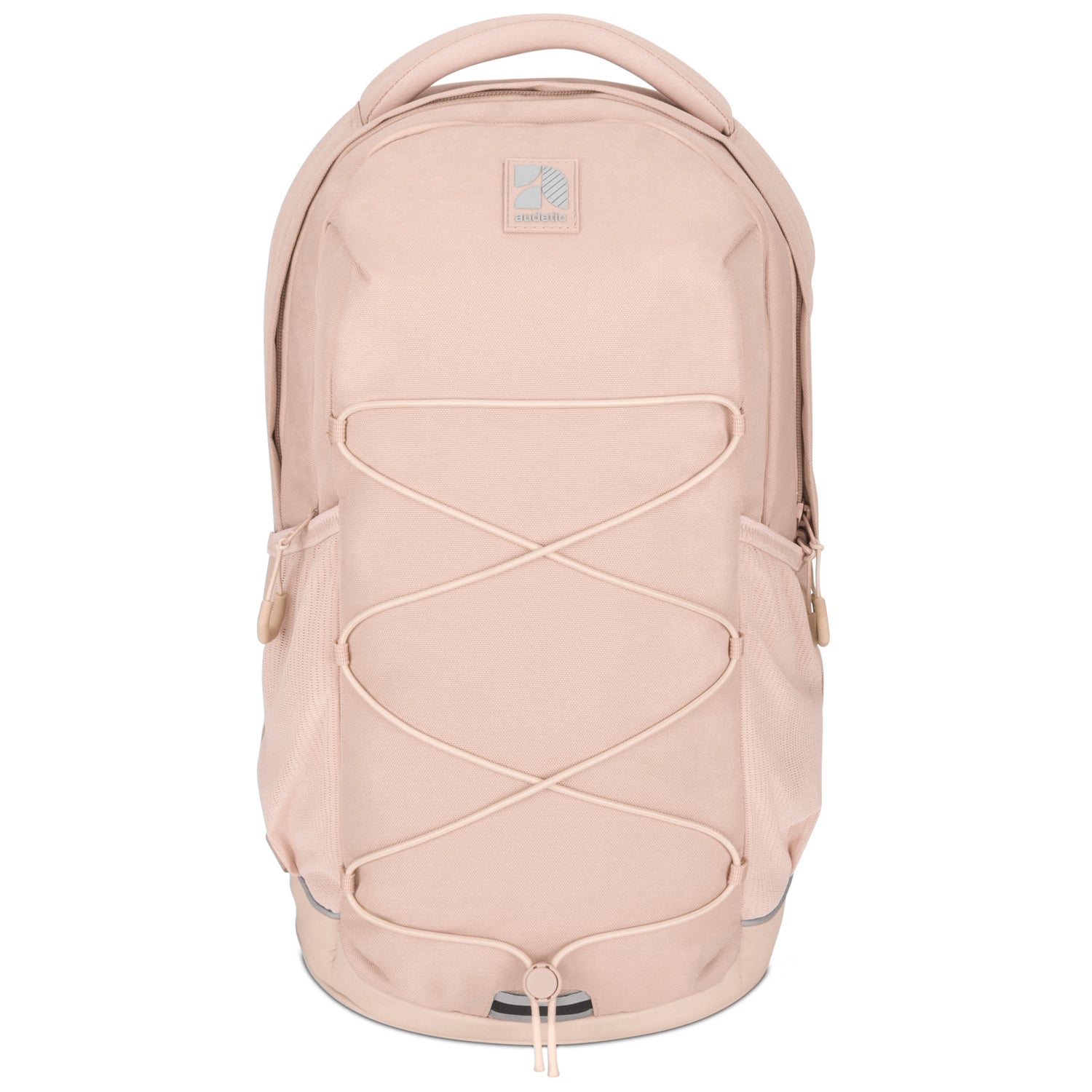 Rosa Schulrucksack AERO mit elastischem Netz an der Vorderseite und praktischem Tragegriff